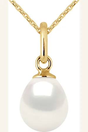 Diadema Womens - Pendant - Yellow Gold and Real Freshwater Pearls - - One Size