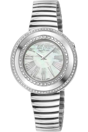 Gevril Womens Gandria Swiss Diamond Watch, 316L SS Case, White MOP Dial, Bracelet - One Size