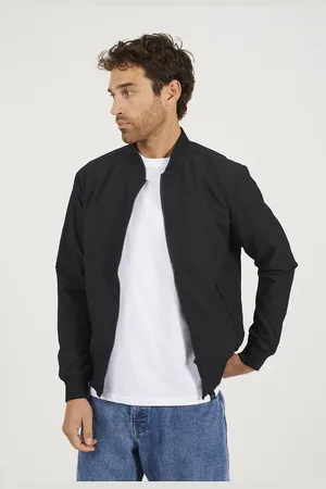 Brave Soul Mens Seersucker Bomber Jacket - Size Medium