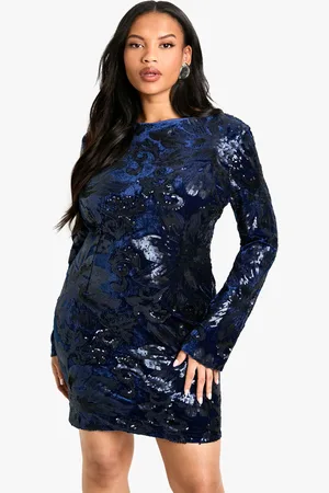 Boohoo Womens Plus Velvet Demask Bodycon Dress - - Size 20 UK