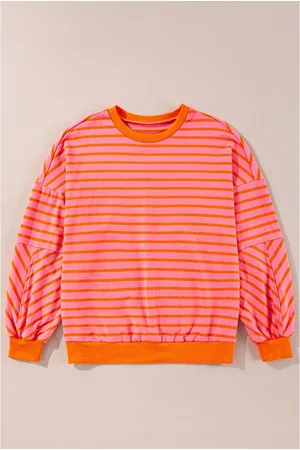 Azura Exchange Womens Russet Drop Shoulder Crew Neck Loose Sweatshirt - Size Medium