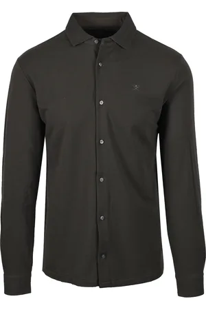 Hackett Mens Logo Long Sleeved Polo Deep Green - - Size 2XL