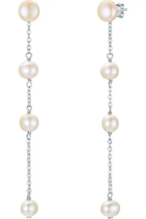 Valero Pearls Womens Earrings Sterling Silver - - One Size