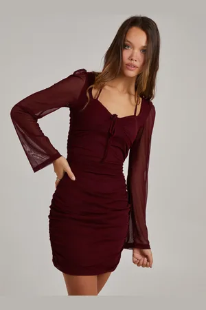 Pink Vanilla Womens Halterneck Flared Sleeve Bodycon Dress - - Size 16 UK