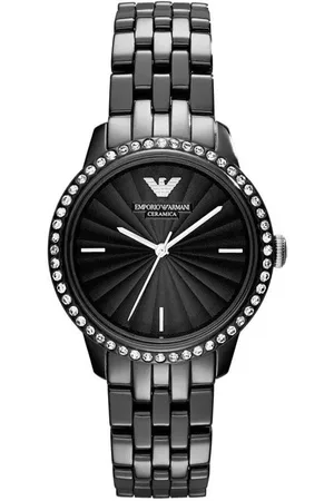 Emporio Armani Womens AR1478 Ladies Ceramica Crystal Watch - One Size