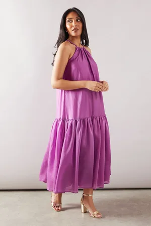wallis Womens Petite Halterneck Drop Hem Midaxi Dress - Viscose - Size 12 UK