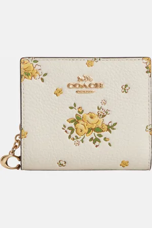 Coach Womens Snap Wallet in Floral Print - Leather - One Size