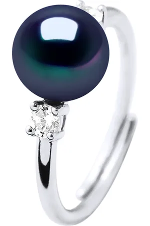Diadema Womens - Ring - Real Freshwater Pearls - Tahitian Style Silver - One Size
