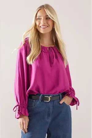 wallis Womens Petite Viscose Linen Ruffle Blouse - - Size 8 UK