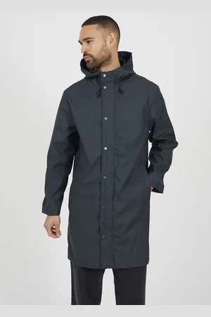 Brave Soul Mens Rubberised Hooded Parka Style Jacket - Size Large