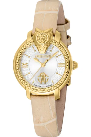 Roberto Cavalli Womens Silver Dial Gold Watch - - One Size
