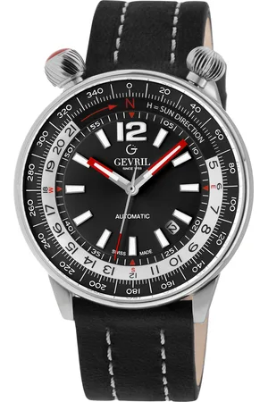 Gevril Mens Wallabout 48561A Swiss Automatic Luminous Day Date Watch - - One Size