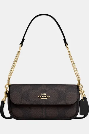 Coach Womens Hailey Flap Bag in Maxi Signature Canvas - - One Size