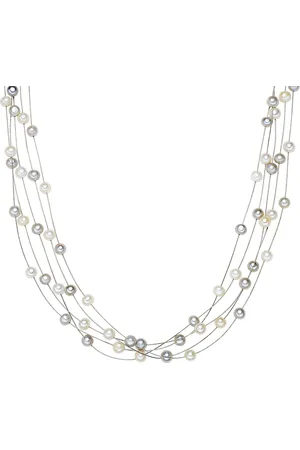 Valero Pearls Womens Fresh Water Cultured Pearl Necklace - Sterling Silver - One Size