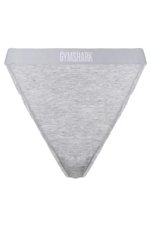 GymShark Cotton Womens Grey Thong - - Size Small
