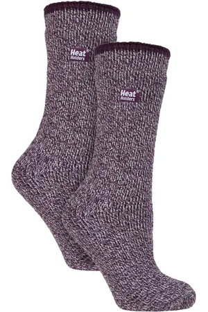 Heat Holders Womens Ladies 2 Pack Merino Wool Thermal Socks - - Size UK 4-8