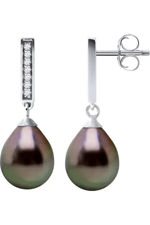 Diadema Womens - Earrings Real Tahitian Pearls - Silver - One Size