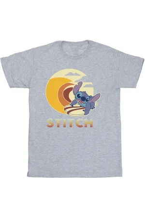 Disney Boys Lilo & Stitch Summer Waves T-Shirt (Sports Grey) - - Size 7-8Y