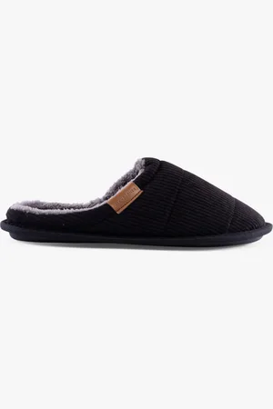 JACK & JONES CORDIE Mens Mule Slippers Anthracite - Rubber - Size UK 7