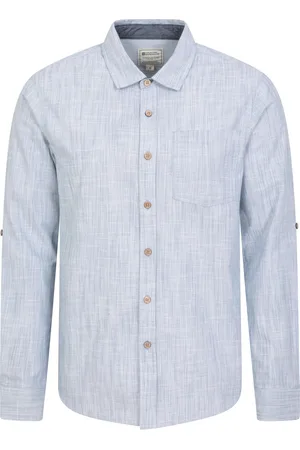 Mountain Warehouse Mens Coconut Textured Long-Sleeved Shirt (Denim) - - Size Large