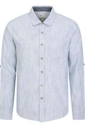Mountain Warehouse Mens Coconut Textured Long-Sleeved Shirt (Denim) - - Size Medium