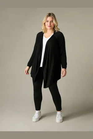 Live Unlimited London Womens Knitted Waterfall Cardigan - Size UK 14-16