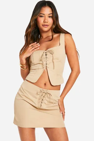 Boohoo Womens Lace Up Front Micro Mini Skirt - - Size 14 UK