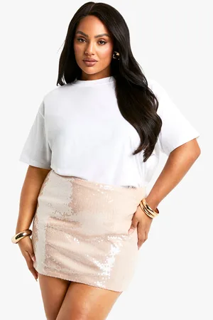 Boohoo Womens Plus Sheer Sequin Mini Skirt - - Size 22 UK