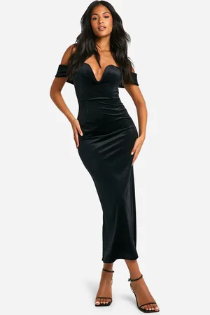 Boohoo Womens Tall Velvet Midaxi Dress - - Size 12 UK