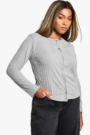 Boohoo Womens Plus Rib Button Through Cardi - - Size 16 UK