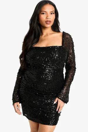 Boohoo Womens Plus Pearl Ruched Bodycon Dress - - Size 24 UK