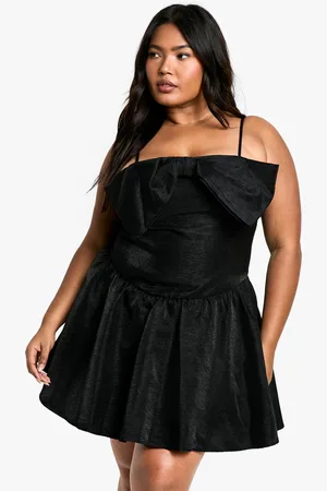 Boohoo Womens Plus Strappy Bow Detail Skater Dress - - Size 24 UK