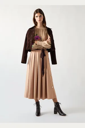 LK Bennett Womens Joel Skirts, Camel - - Size 12 UK