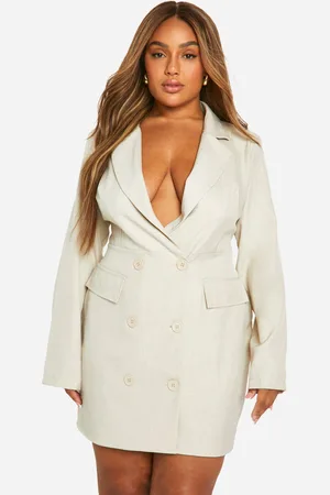 Boohoo Womens Plus Marl Double Breasted Blazer Dress - - Size 16 UK