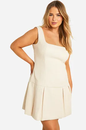 Boohoo Womens Plus Boucle Mini Pleated Hem Shift Dress - - Size 22 UK