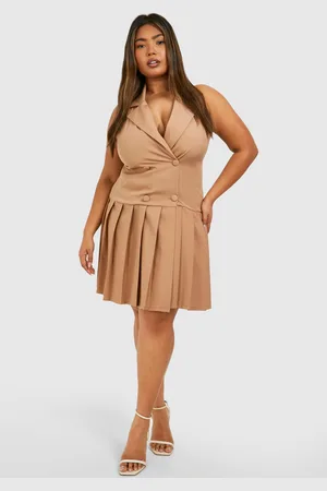 Boohoo Womens Plus Woven Pleated Blazer Dress - - Size 16 UK