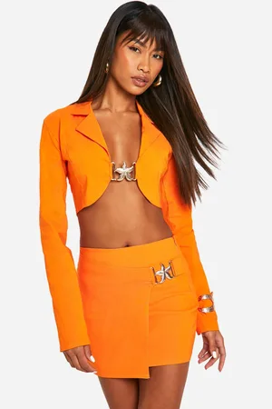 Boohoo Womens Super Stretch Trim Detail Cropped Blazer - viscose - Size 10 UK