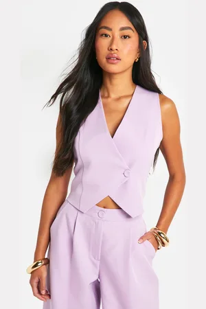 Boohoo Womens Asymmetric Button Front Waistcoat - - Size 14 UK