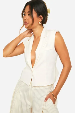 Boohoo Womens Boxy Cropped Longline Waistcoat - - Size 12 UK