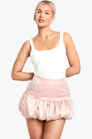 Boohoo Womens Satin Puffball Mini Skirt - - Size 10 UK
