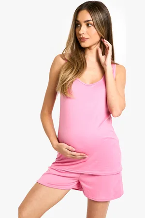 Boohoo Womens Maternity Super Soft Vest And Short Loungewear Set - - Size 10 UK