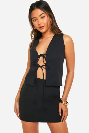 Boohoo Womens Relaxed Fit Tie Front Waistcoat - - Size 12 UK