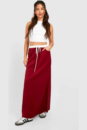 Boohoo Womens Waistband Detail Maxi Skirt - - Size 10 UK