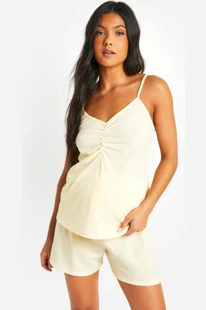 Boohoo Womens Maternity Pointelle Button Front Pyjama Shorts - - Size 10 UK