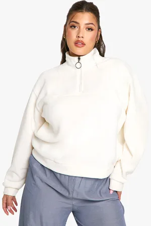 Boohoo Womens Plus Mid Zip Fleece Sweatshirt - - Size 24 UK