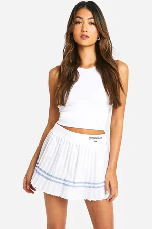 Boohoo Womens Design Studio Pleated Stripe Tennis Skirt - - Size 12 UK