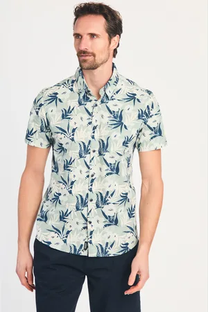 Kensington Eastside Mens Cotton Printed Poplin Short Sleeve Shirt - Size Medium