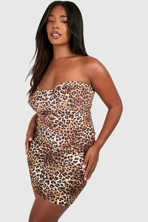 Boohoo Womens Plus Boned Leapord Print Corset - Viscose - Size 16 UK