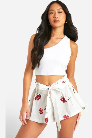 Boohoo Womens Belted Floral Cotton Mini Skirt - - Size 16 UK