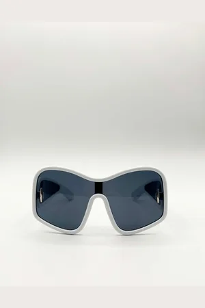 SVNX Unisex Square Oversized Mask Sunglasses in Black - One Size